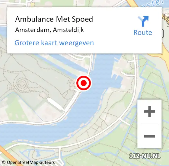 Locatie op kaart van de 112 melding: Ambulance Met Spoed Naar Amsterdam, Amsteldijk op 25 juni 2018 00:02