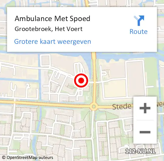 Locatie op kaart van de 112 melding: Ambulance Met Spoed Naar Grootebroek, Het Voert op 25 juni 2018 00:11