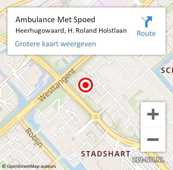 Locatie op kaart van de 112 melding: Ambulance Met Spoed Naar Heerhugowaard, H. Roland Holstlaan op 25 juni 2018 01:16