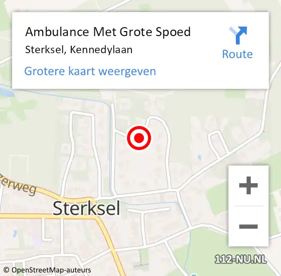 Locatie op kaart van de 112 melding: Ambulance Met Grote Spoed Naar Sterksel, Kennedylaan op 25 juni 2018 07:02