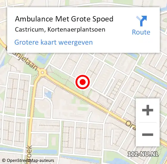 Locatie op kaart van de 112 melding: Ambulance Met Grote Spoed Naar Castricum, Kortenaerplantsoen op 25 juni 2018 11:02