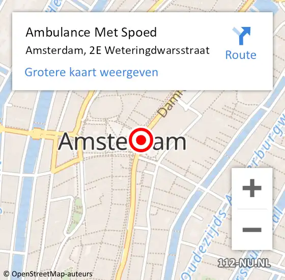 Locatie op kaart van de 112 melding: Ambulance Met Spoed Naar Amsterdam, Burg De Vlugtlaan op 25 juni 2018 14:41