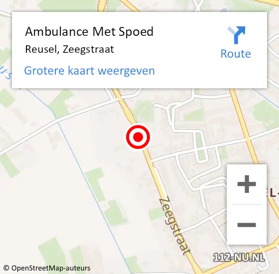Locatie op kaart van de 112 melding: Ambulance Met Spoed Naar Reusel, Zeegstraat op 25 juni 2018 16:08