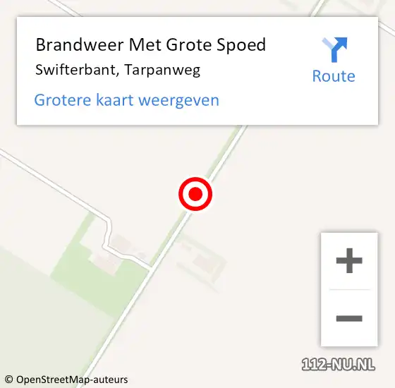 Locatie op kaart van de 112 melding: Brandweer Met Grote Spoed Naar Swifterbant, Tarpanweg op 26 juni 2018 02:34