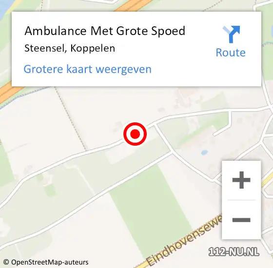 Locatie op kaart van de 112 melding: Ambulance Met Grote Spoed Naar Steensel, Koppelen op 26 juni 2018 09:52