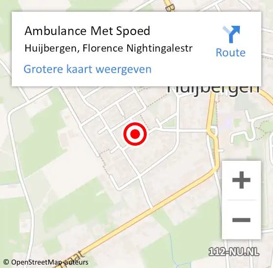 Locatie op kaart van de 112 melding: Ambulance Met Spoed Naar Huijbergen, Florence Nightingalestr op 7 september 2013 10:55