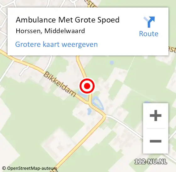 Locatie op kaart van de 112 melding: Ambulance Met Grote Spoed Naar Horssen, Middelwaard op 26 juni 2018 14:38