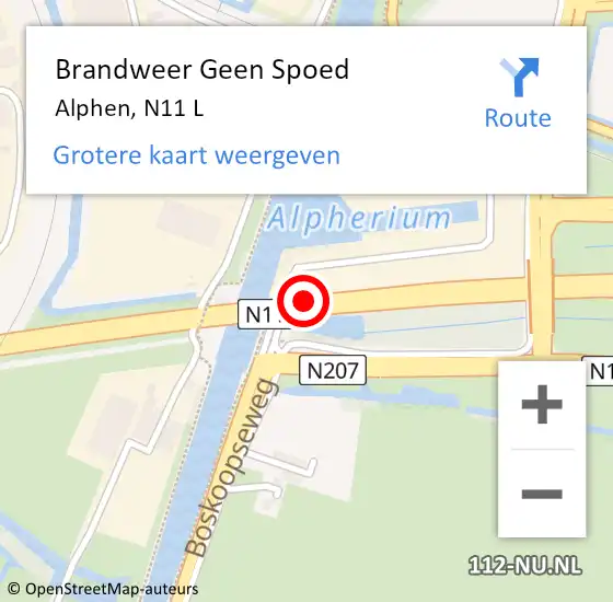 Locatie op kaart van de 112 melding: Brandweer Geen Spoed Naar Alphen, N11 L op 26 juni 2018 16:40
