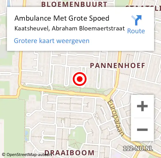 Locatie op kaart van de 112 melding: Ambulance Met Grote Spoed Naar Kaatsheuvel, Abraham Bloemaertstraat op 27 juni 2018 08:33