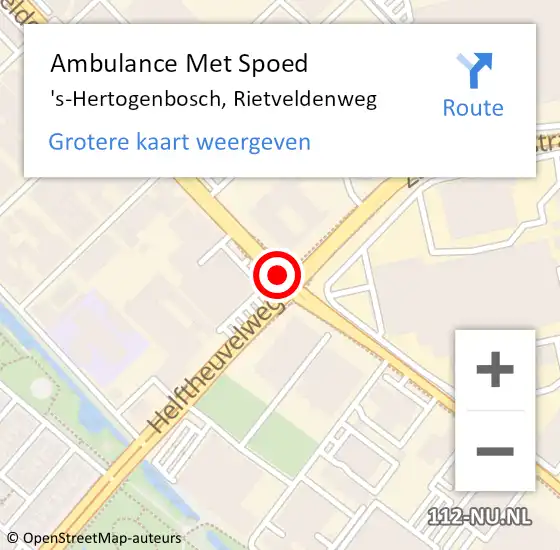Locatie op kaart van de 112 melding: Ambulance Met Spoed Naar 's-Hertogenbosch, Rietveldenweg op 27 juni 2018 16:48