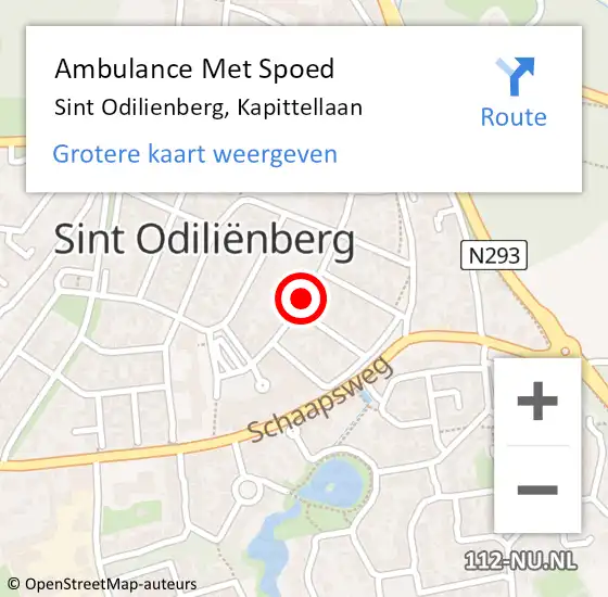 Locatie op kaart van de 112 melding: Ambulance Met Spoed Naar Sint Odiliënberg, Kapittellaan op 27 juni 2018 17:55