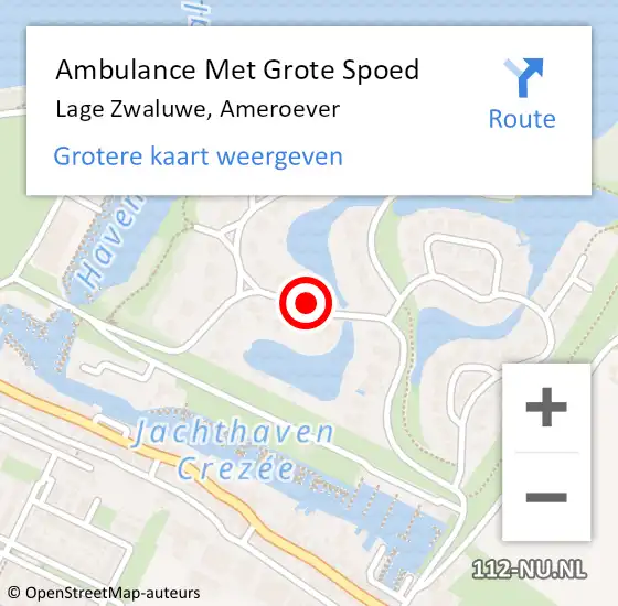 Locatie op kaart van de 112 melding: Ambulance Met Grote Spoed Naar Lage Zwaluwe, Ameroever op 27 juni 2018 23:46