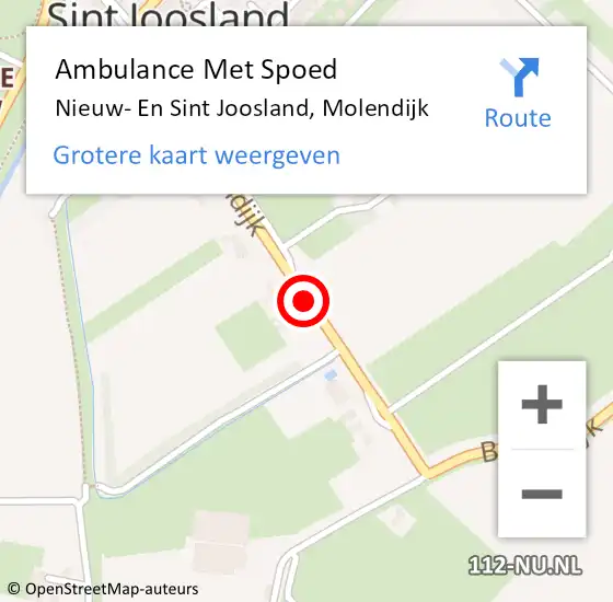 Locatie op kaart van de 112 melding: Ambulance Met Spoed Naar Nieuw- En Sint Joosland, Molendijk op 28 juni 2018 00:54