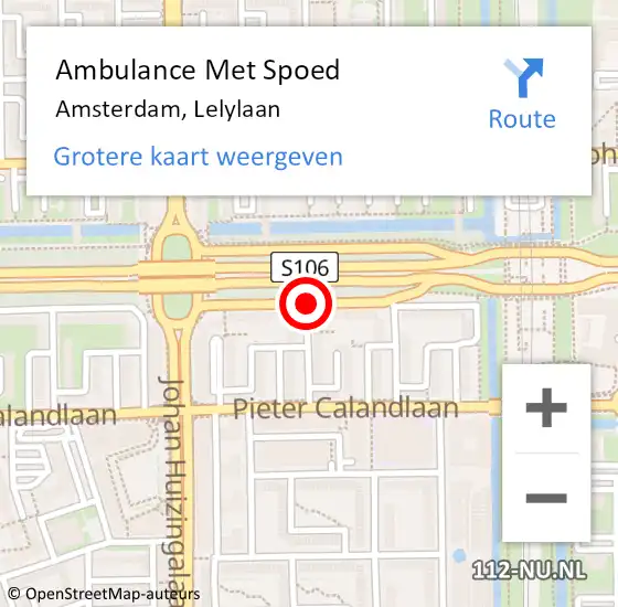 Locatie op kaart van de 112 melding: Ambulance Met Spoed Naar Amsterdam, Lelylaan op 28 juni 2018 14:19
