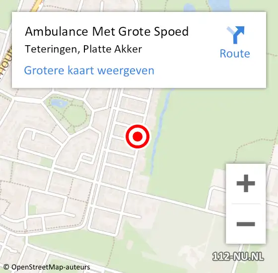 Locatie op kaart van de 112 melding: Ambulance Met Grote Spoed Naar Teteringen, Platte Akker op 28 juni 2018 17:16