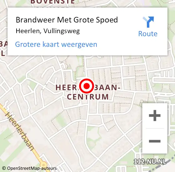 Locatie op kaart van de 112 melding: Brandweer Met Grote Spoed Naar Heerlen, Vullingsweg op 29 juni 2018 04:20