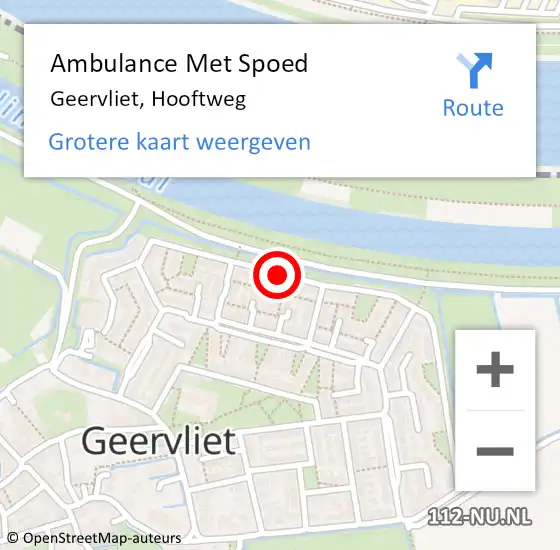 Locatie op kaart van de 112 melding: Ambulance Met Spoed Naar Geervliet, Hooftweg op 29 juni 2018 04:23