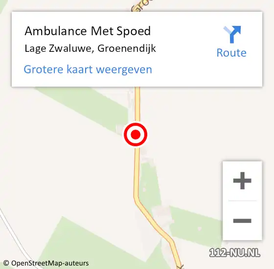 Locatie op kaart van de 112 melding: Ambulance Met Spoed Naar Lage Zwaluwe, Groenendijk op 29 juni 2018 06:49