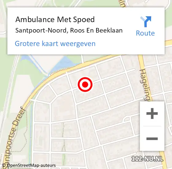 Locatie op kaart van de 112 melding: Ambulance Met Spoed Naar Santpoort-Noord, Roos En Beeklaan op 29 juni 2018 07:40