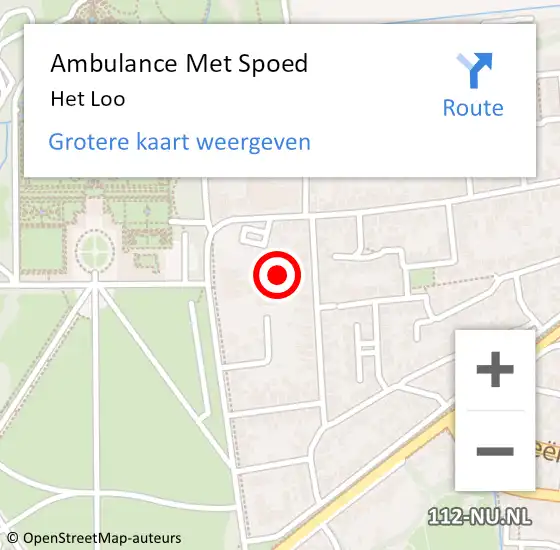 Locatie op kaart van de 112 melding: Ambulance Met Spoed Naar Het Loo op 29 juni 2018 08:06
