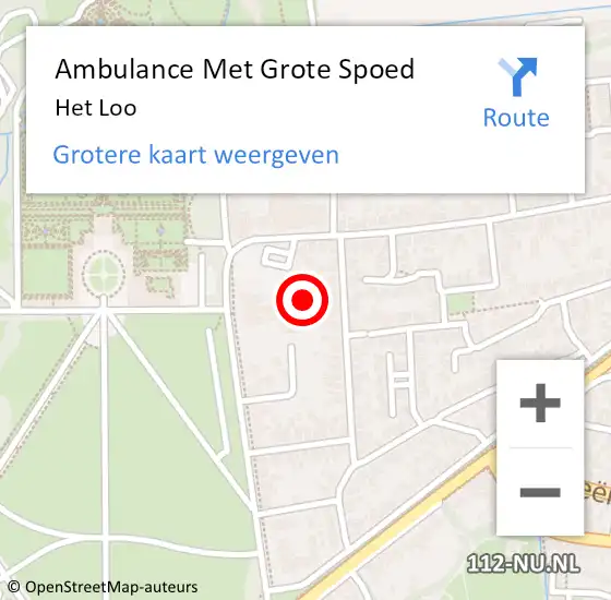 Locatie op kaart van de 112 melding: Ambulance Met Grote Spoed Naar Het Loo op 29 juni 2018 08:10