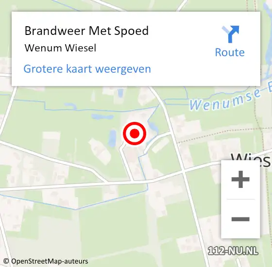 Locatie op kaart van de 112 melding: Brandweer Met Spoed Naar Wenum Wiesel op 29 juni 2018 08:56