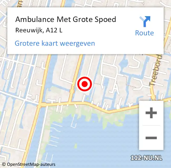 Locatie op kaart van de 112 melding: Ambulance Met Grote Spoed Naar Reeuwijk, A12 R hectometerpaal: 33,1 op 29 juni 2018 09:27
