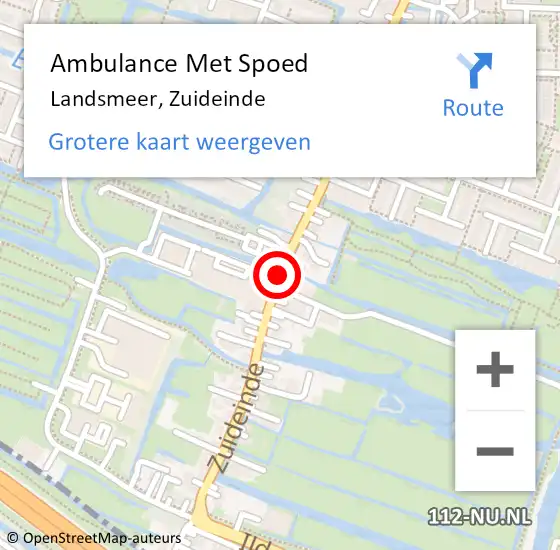 Locatie op kaart van de 112 melding: Ambulance Met Spoed Naar Landsmeer, Zuideinde op 29 juni 2018 14:07
