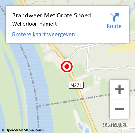 Locatie op kaart van de 112 melding: Brandweer Met Grote Spoed Naar Wellerlooi, Hamert op 29 juni 2018 14:48