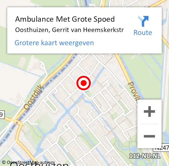 Locatie op kaart van de 112 melding: Ambulance Met Grote Spoed Naar Oosthuizen, Gerrit van Heemskerkstr op 29 juni 2018 15:40