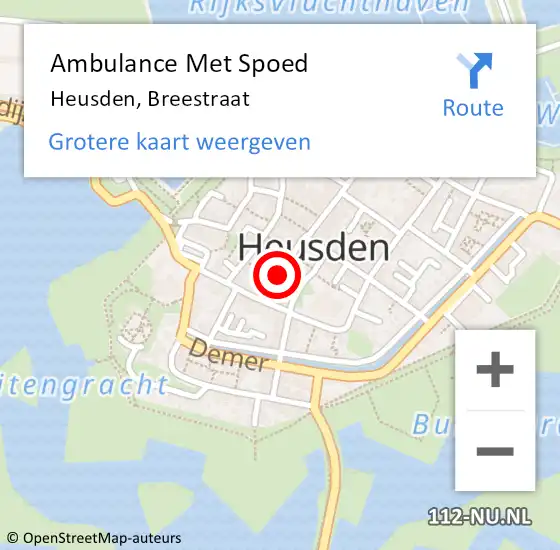 Locatie op kaart van de 112 melding: Ambulance Met Spoed Naar Heusden, Breestraat op 29 juni 2018 16:24