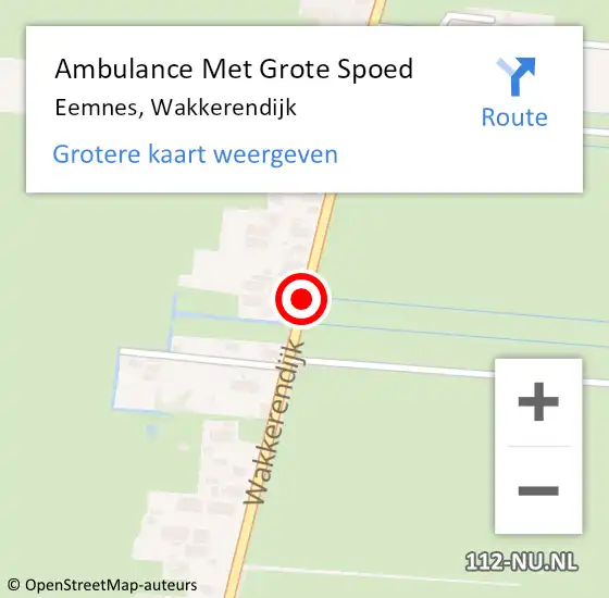 Locatie op kaart van de 112 melding: Ambulance Met Grote Spoed Naar Eemnes, Wakkerendijk op 29 juni 2018 22:47