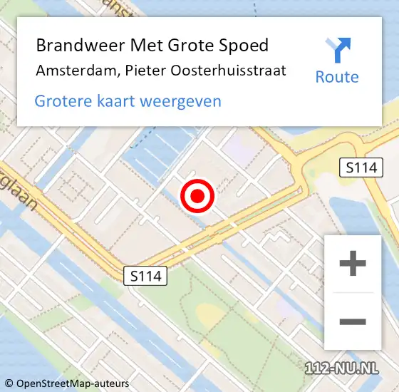 Locatie op kaart van de 112 melding: Brandweer Met Grote Spoed Naar Amsterdam, Pieter Oosterhuisstraat op 29 juni 2018 23:27