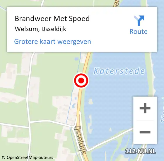 Locatie op kaart van de 112 melding: Brandweer Met Spoed Naar Welsum, IJsseldijk op 30 juni 2018 00:23