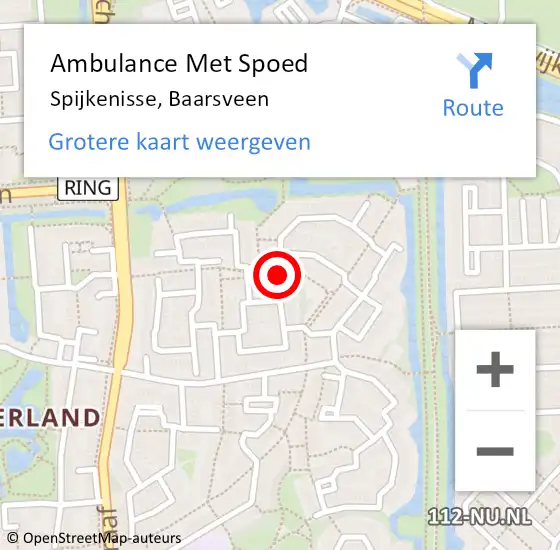 Locatie op kaart van de 112 melding: Ambulance Met Spoed Naar Spijkenisse, Baarsveen op 30 juni 2018 10:29