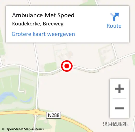 Locatie op kaart van de 112 melding: Ambulance Met Spoed Naar Koudekerke, Breeweg op 30 juni 2018 14:13