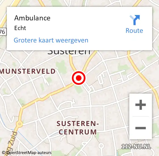 Locatie op kaart van de 112 melding: Ambulance Echt op 30 juni 2018 16:44