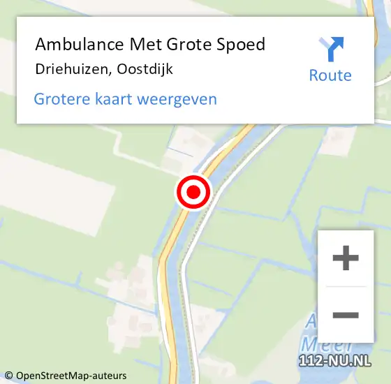 Locatie op kaart van de 112 melding: Ambulance Met Grote Spoed Naar Driehuizen, Oostdijk op 30 juni 2018 18:25