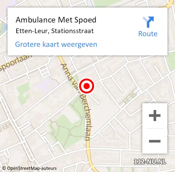 Locatie op kaart van de 112 melding: Ambulance Met Spoed Naar Etten-Leur, Stationsstraat op 1 juli 2018 11:52
