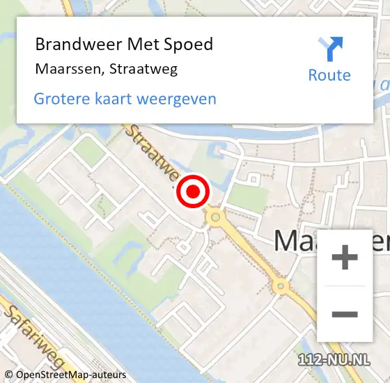 Locatie op kaart van de 112 melding: Brandweer Met Spoed Naar Maarssen, Straatweg op 1 juli 2018 12:55