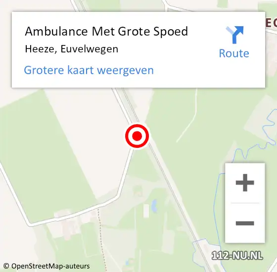 Locatie op kaart van de 112 melding: Ambulance Met Grote Spoed Naar Heeze, Euvelwegen op 1 juli 2018 14:19