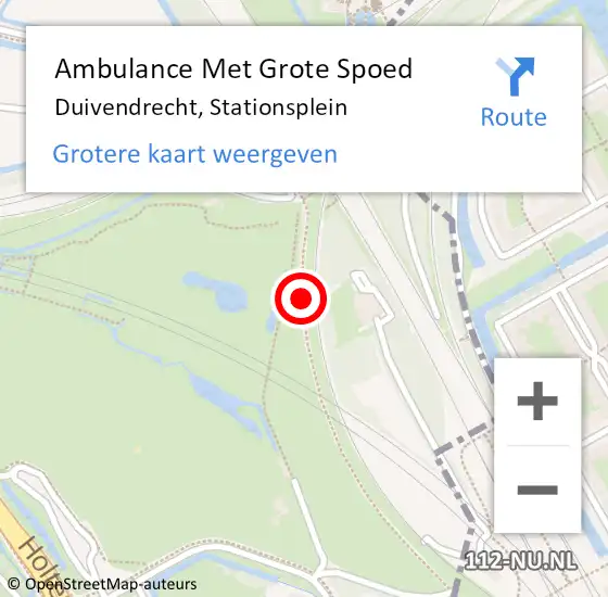Locatie op kaart van de 112 melding: Ambulance Met Grote Spoed Naar Duivendrecht, Stationsplein op 1 juli 2018 16:14
