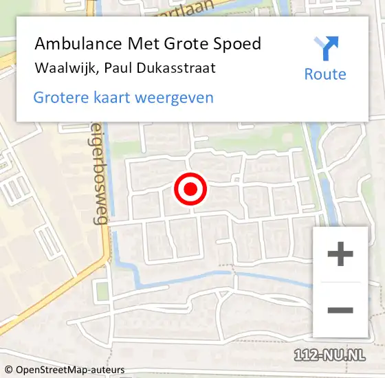 Locatie op kaart van de 112 melding: Ambulance Met Grote Spoed Naar Waalwijk, Paul Dukasstraat op 1 juli 2018 21:10