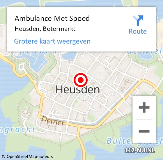 Locatie op kaart van de 112 melding: Ambulance Met Spoed Naar Heusden, Botermarkt op 2 juli 2018 02:42