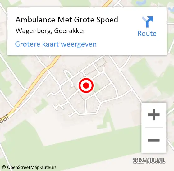Locatie op kaart van de 112 melding: Ambulance Met Grote Spoed Naar Wagenberg, Geerakker op 2 juli 2018 04:56