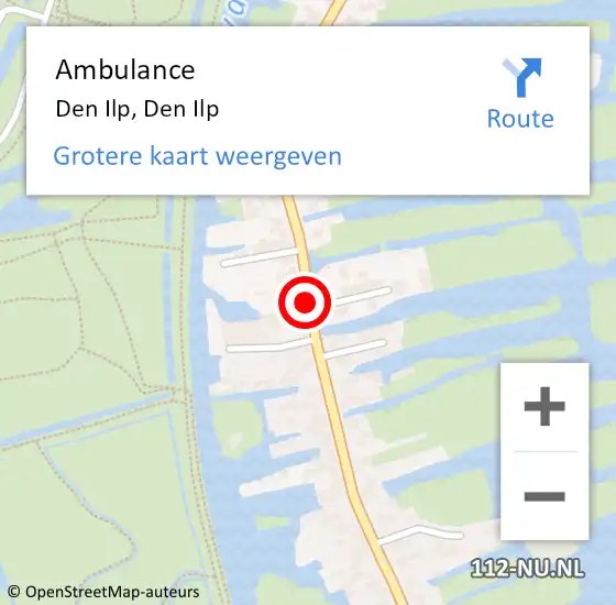 Locatie op kaart van de 112 melding: Ambulance Den Ilp, Den Ilp op 2 juli 2018 05:48