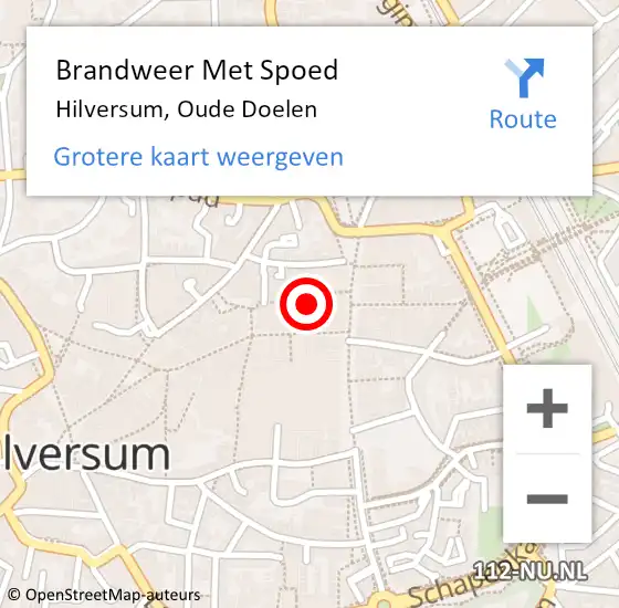 Locatie op kaart van de 112 melding: Brandweer Met Spoed Naar Hilversum, Oude Doelen op 2 juli 2018 14:43