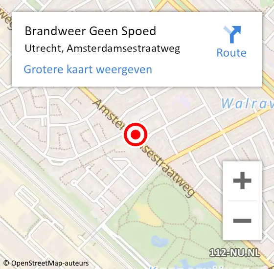 Locatie op kaart van de 112 melding: Brandweer Geen Spoed Naar Utrecht, Amsterdamsestraatweg op 2 juli 2018 19:32
