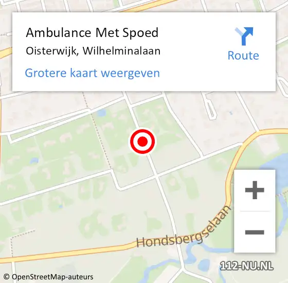 Locatie op kaart van de 112 melding: Ambulance Met Spoed Naar Oisterwijk, Wilhelminalaan op 2 juli 2018 20:49