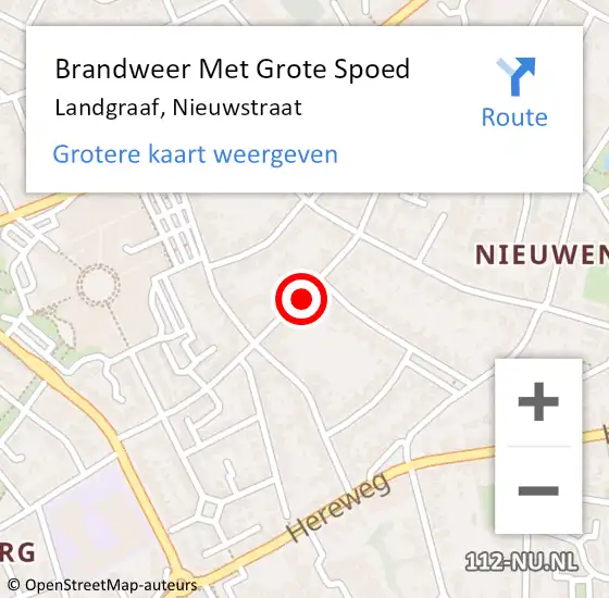 Locatie op kaart van de 112 melding: Brandweer Met Grote Spoed Naar Landgraaf, Nieuwstraat op 3 juli 2018 00:17